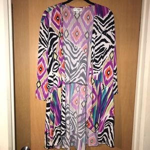 Kate and Mallory Vibrant Print Cover Up Shrug